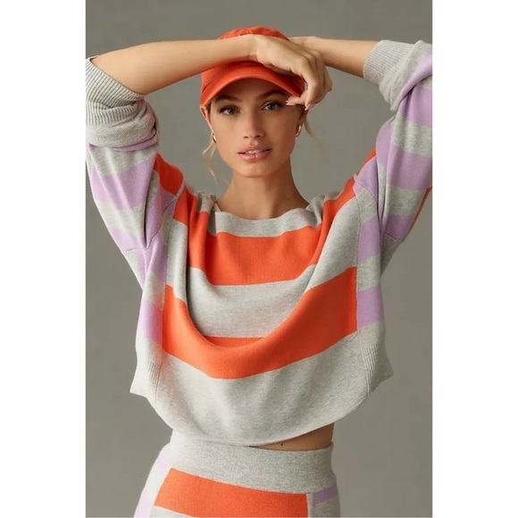 Anthropologie Daily Practice Glen Striped Sweater Size XXS - Picture 1 of 9